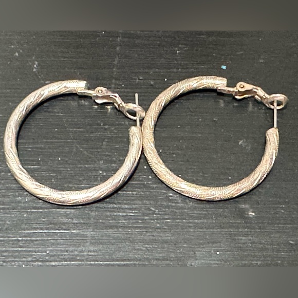 Vintage Silver Hoops - Picture 2 of 2